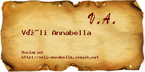 Váli Annabella névjegykártya